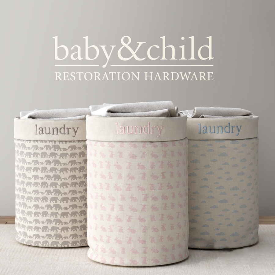 RH / NURSERY CANVAS HAMPER